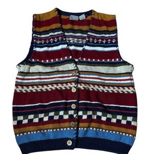 Vintage Russ Sports Company Bohemian Grannycore Sweater Vest Small/Medium